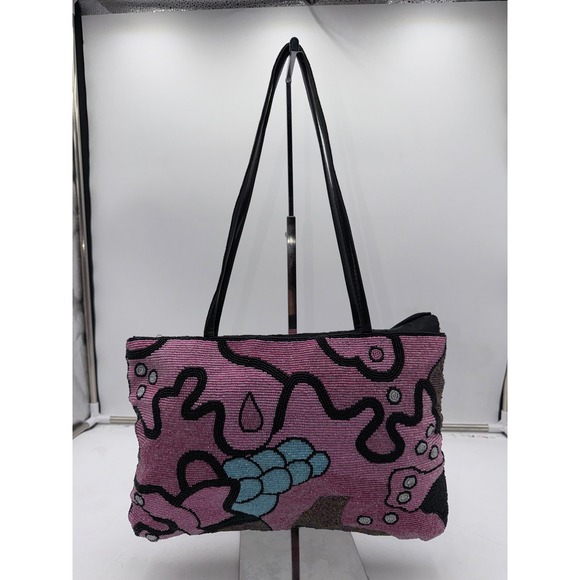 Handbags - Another Y & S Original Hand Beaded Abstract Art Shoulder Tote Glass Seed Bead